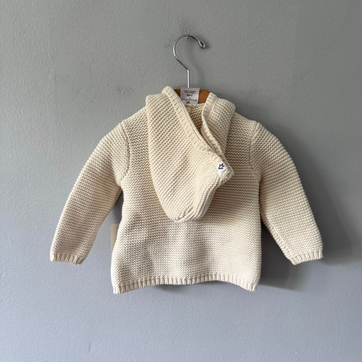 Snugabye / White cotton knit jacket / 3-6M - New with tag