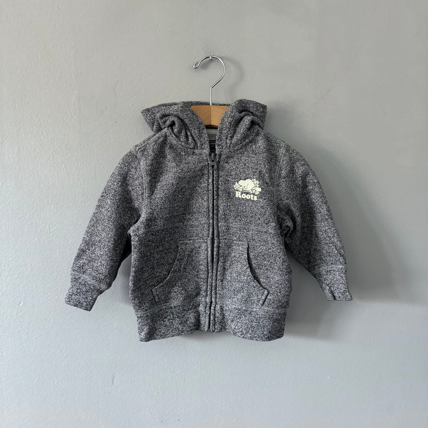 Roots / Salt and pepper zip up hoodie / 18-24M