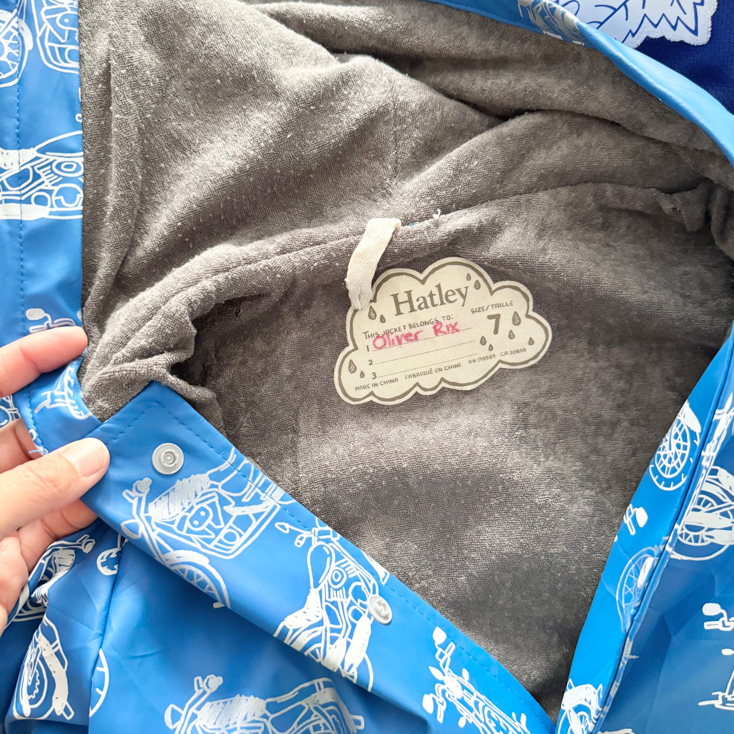 Hatley / Blue x motorbike rain jacket / 7Y