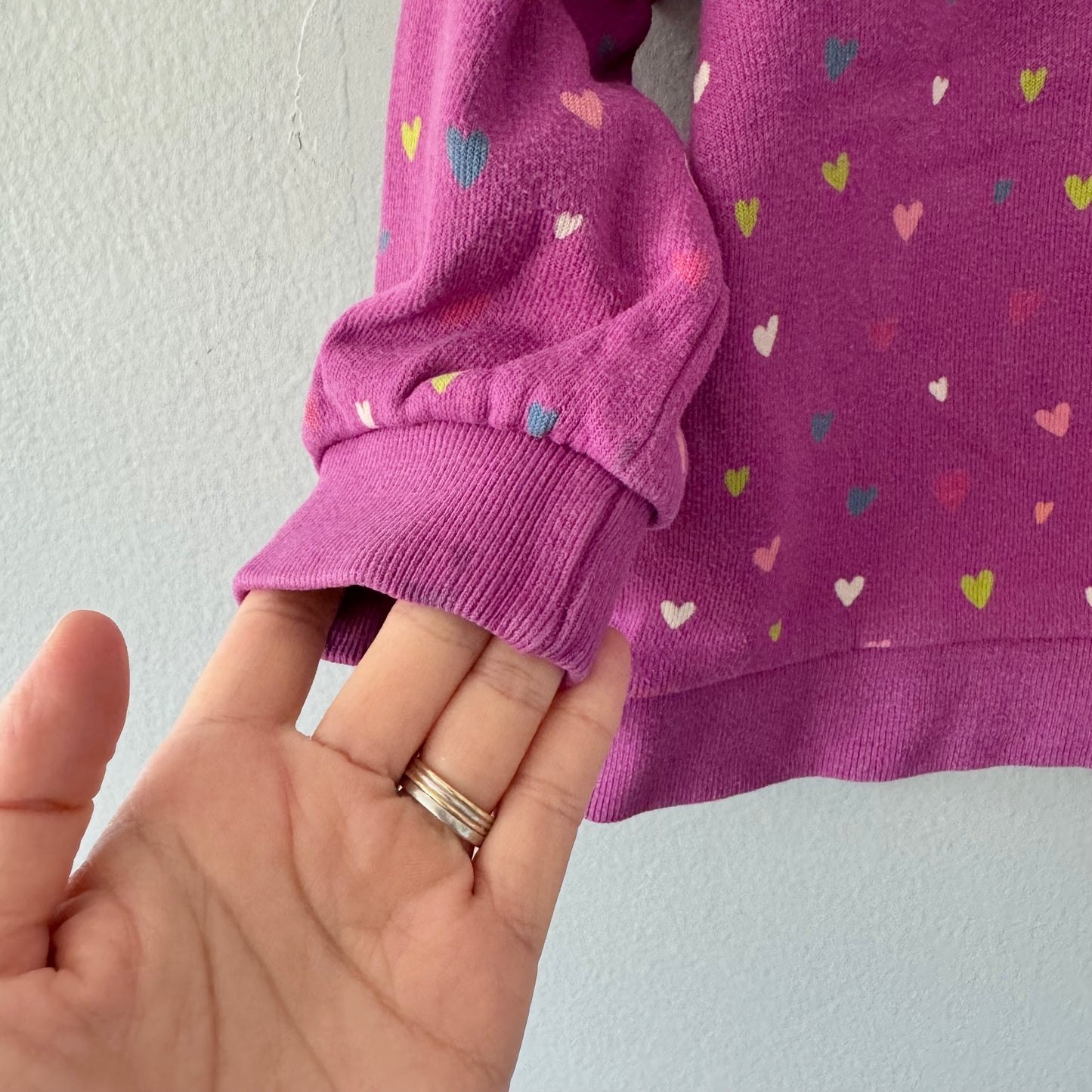 Hatley / Purple x hearts sweatshirt / 3Y