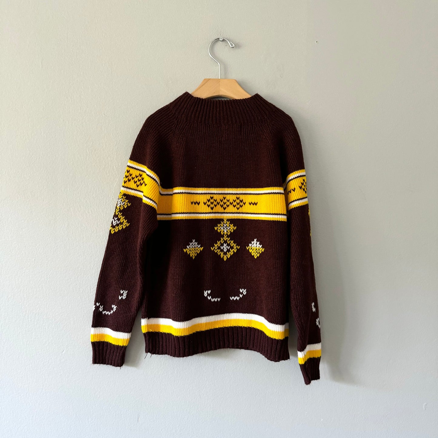 Vintage / Brown acrylic knit sweater / 6-7Y