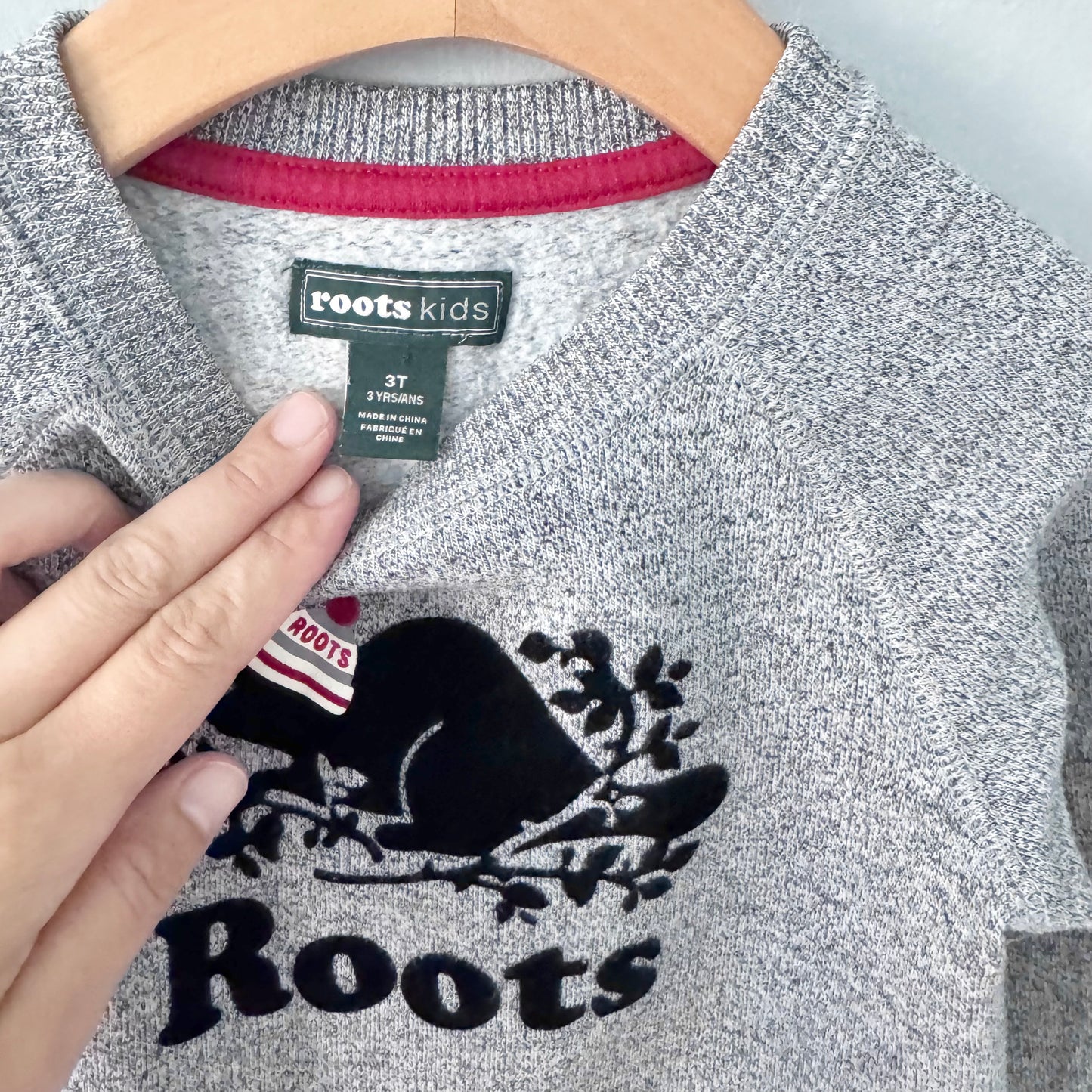 Roots / Salt and pepper crew dress / 3T