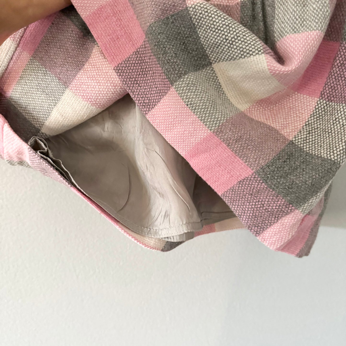 Il Gufo / White pink grey plaid dress / 2Y