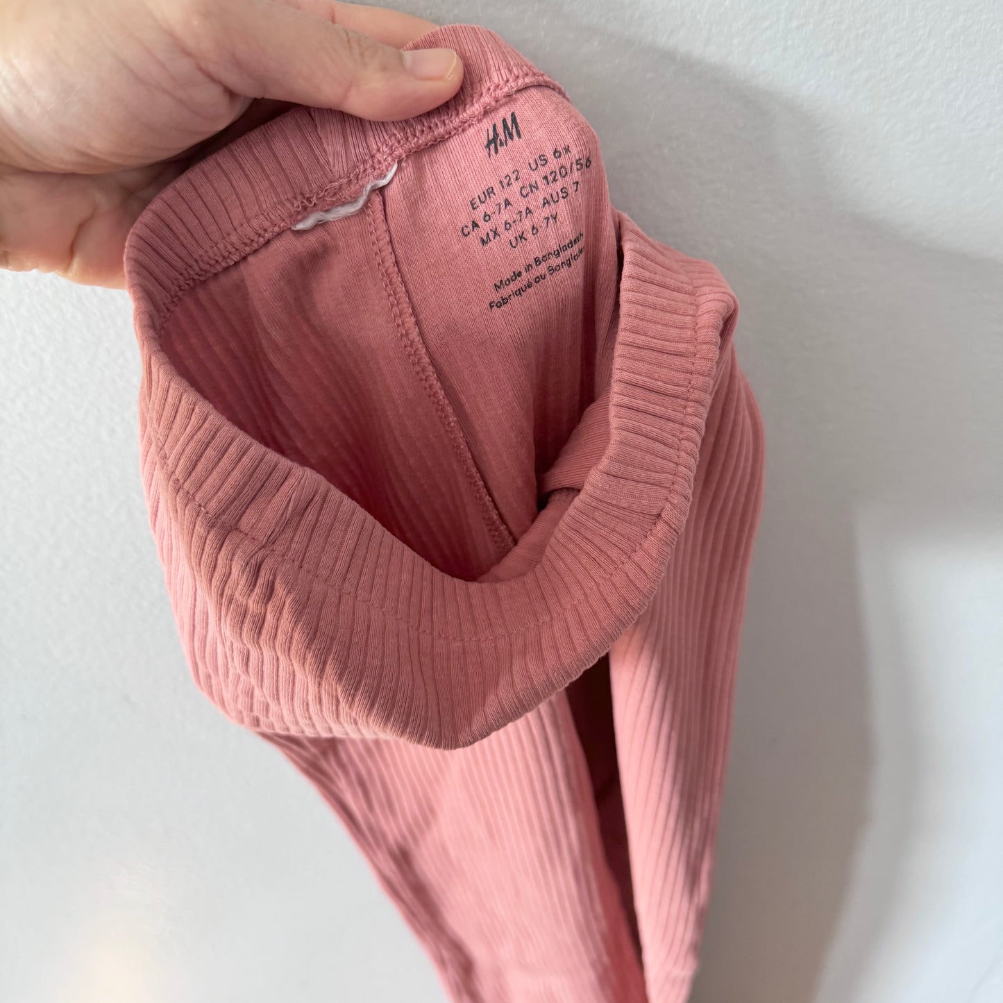 H&M / Brown ribbed long sleeve & leggings set / 6-7Y