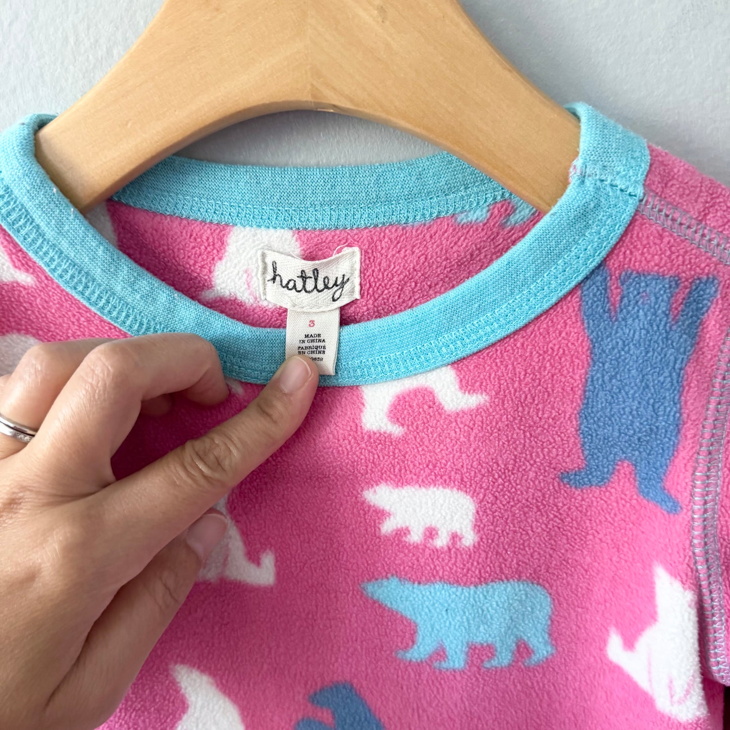 Hatley / Pink x bear fleece top / 3Y