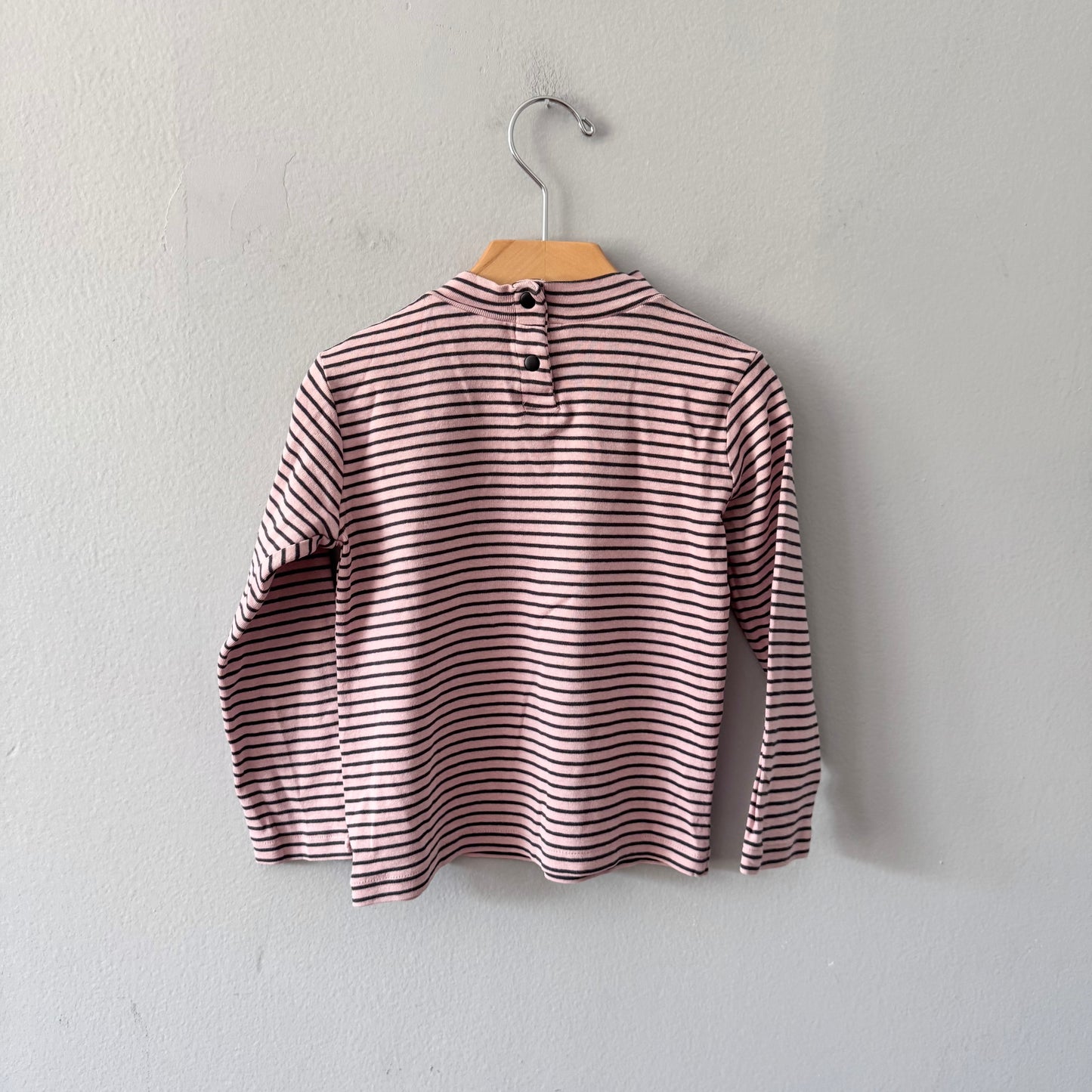 Zara / Pink x brown stripe long sleeve / 3-4Y