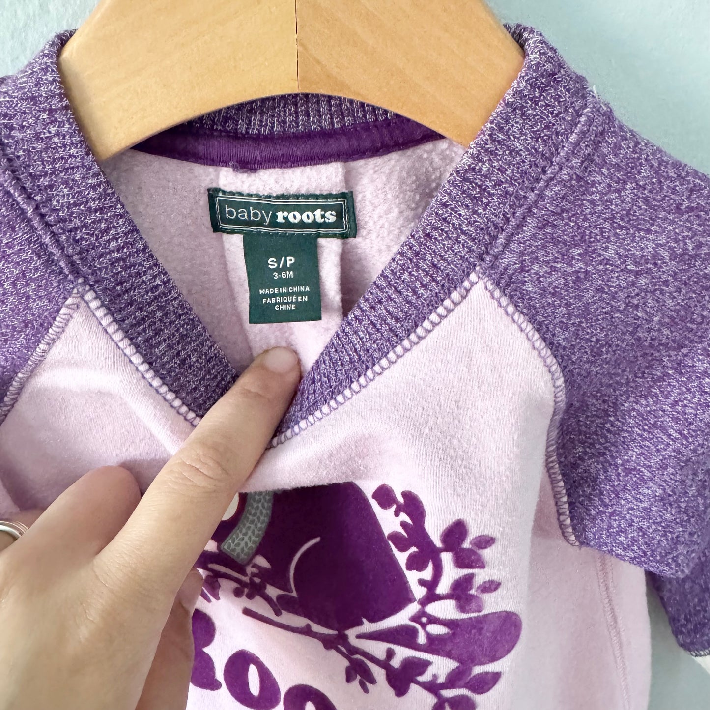 Roots / Pink x purple crew dress / 3-6M