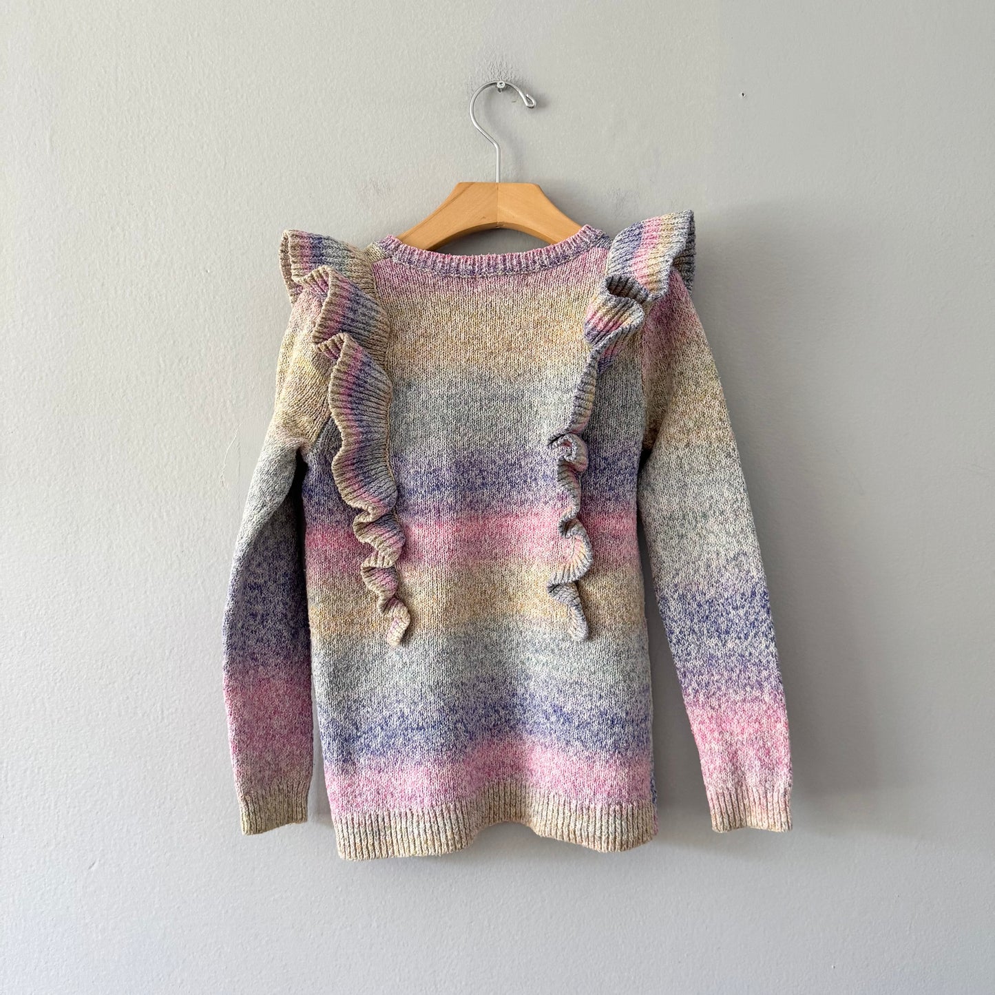 Tucker + Tate / Purple, pink knit ruffle top / 5Y