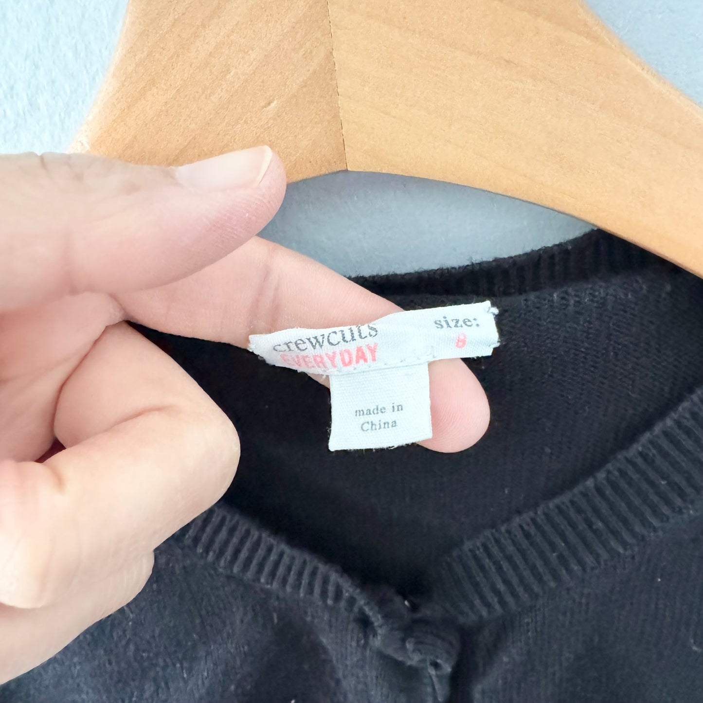 Crewcuts / Black cotton cardigan / 8Y