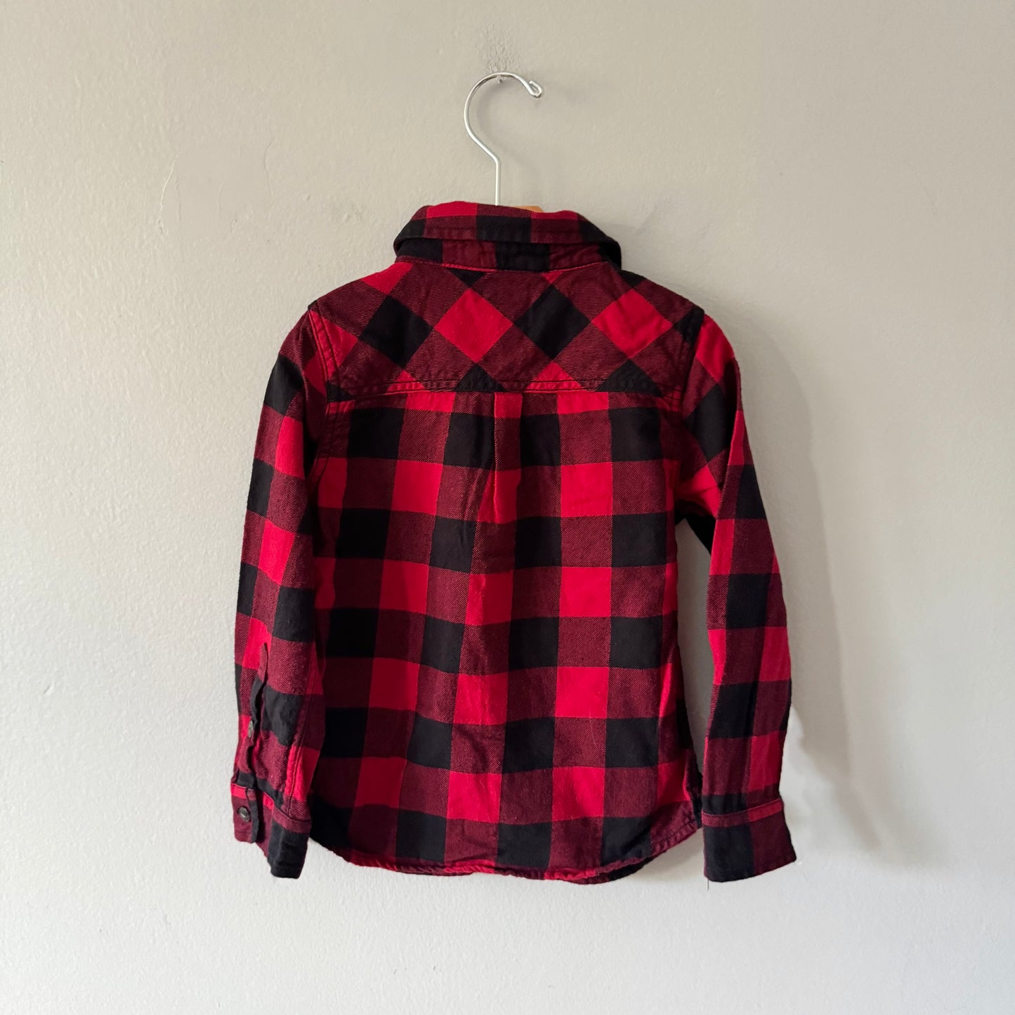 Roots / Red black plaid flannel shirt / 5T