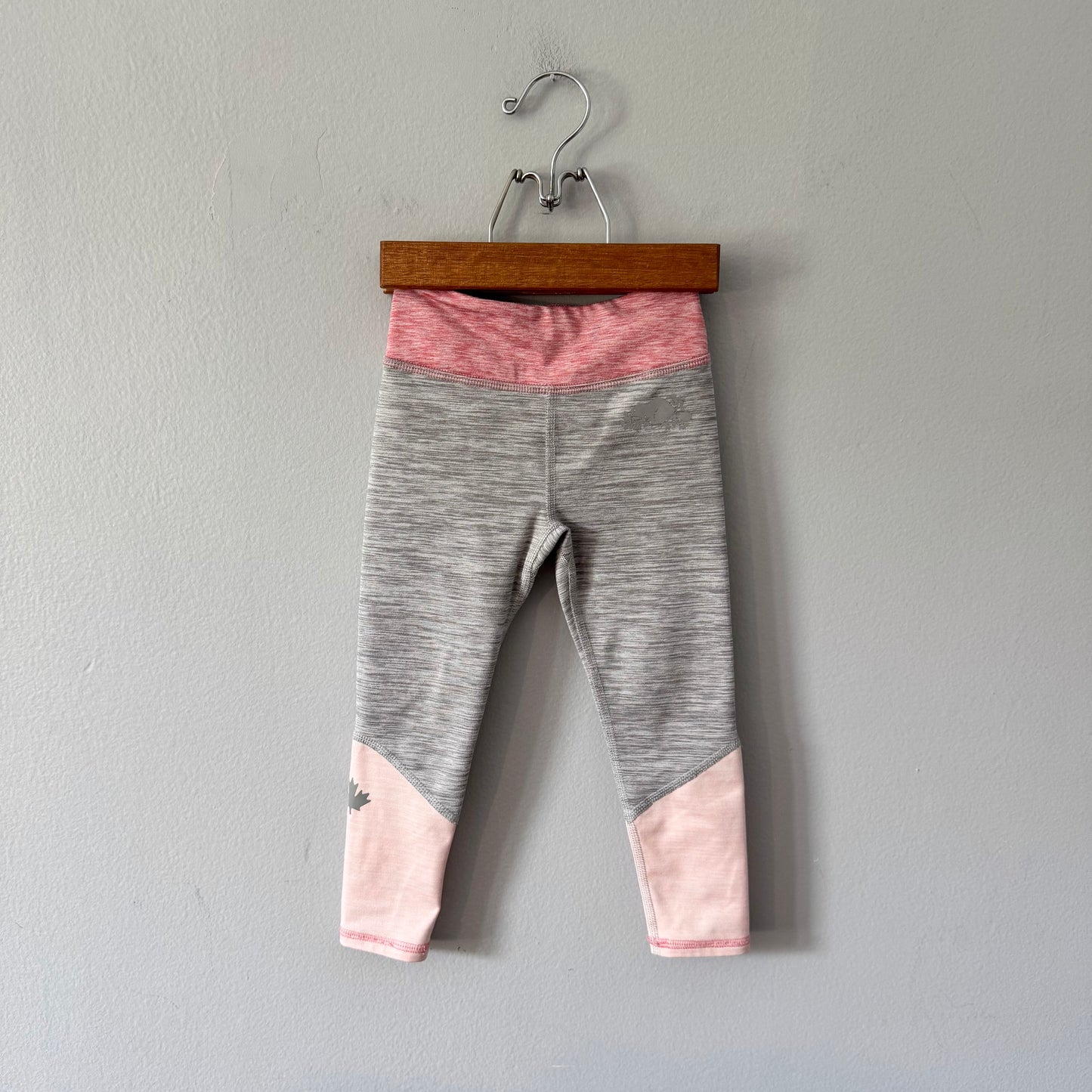 Roots / Pink grey active leggings / 3T