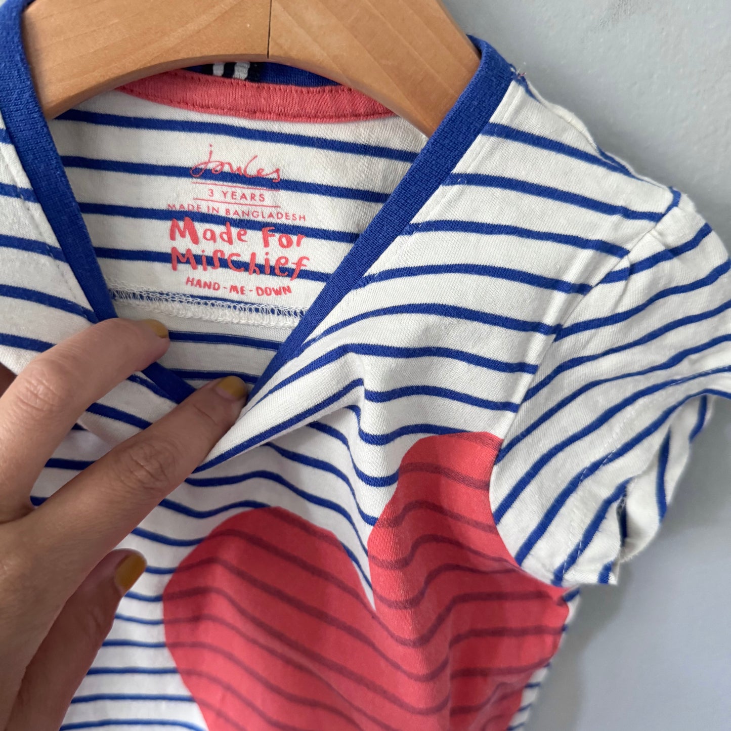 Joules / Blue white stripe tee / 3Y