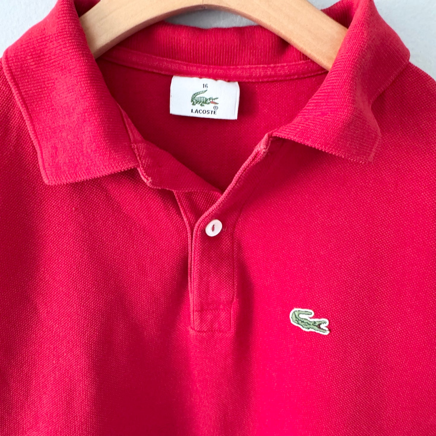 Lacoste / Red polo shirt / 16Y(Fits 10-12Y)