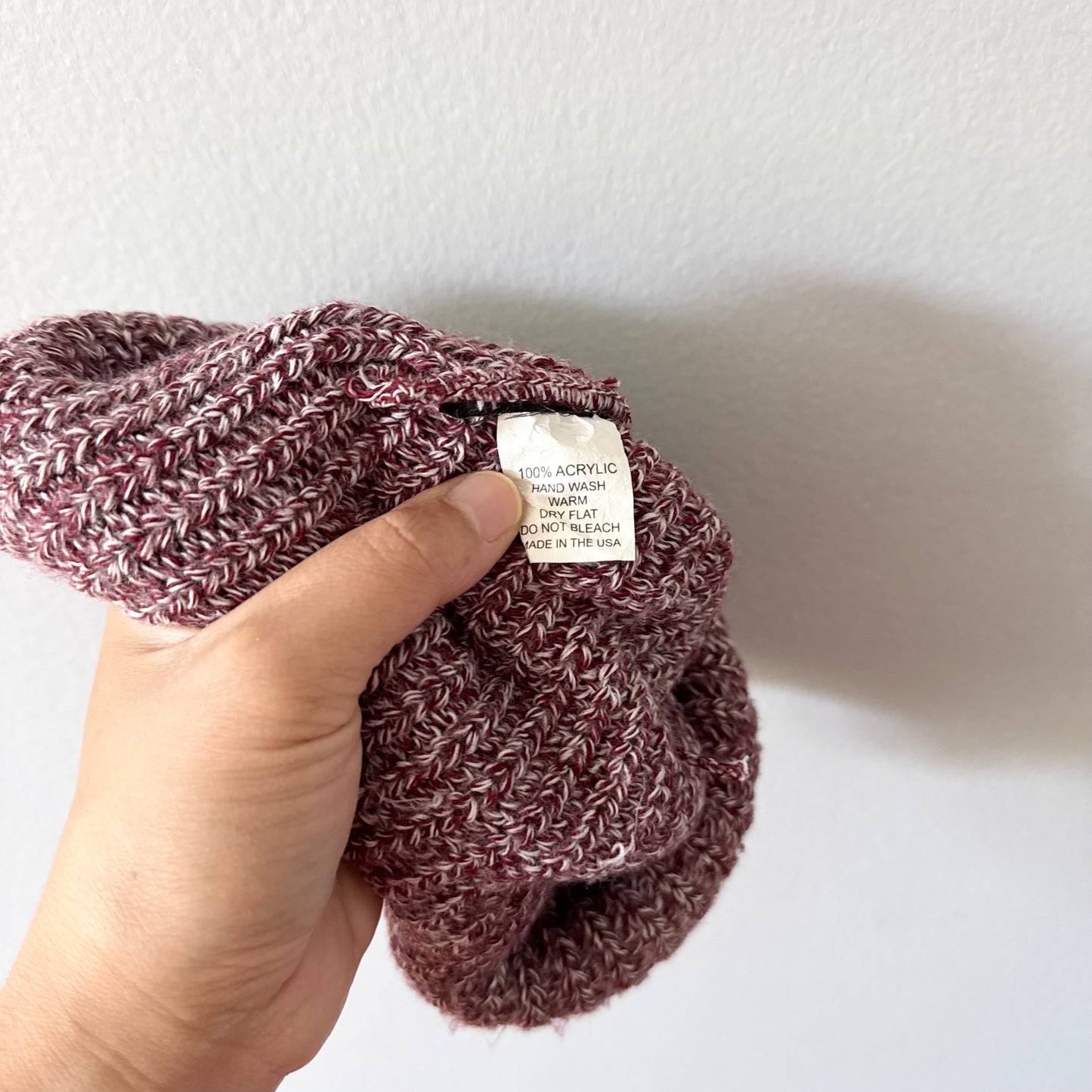 Mutton Head / Burgundy beanie / Women one size