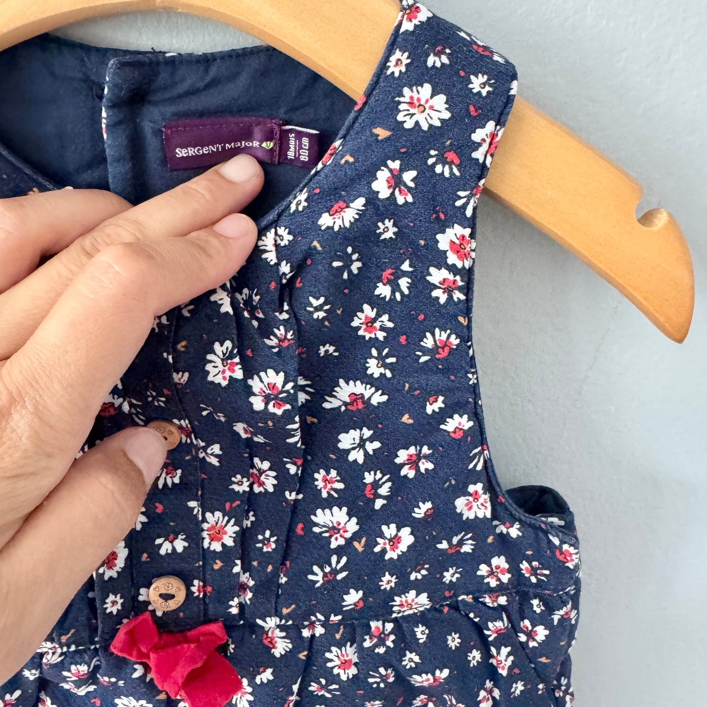 Sergent major / Padded overall - navy floral / 18M