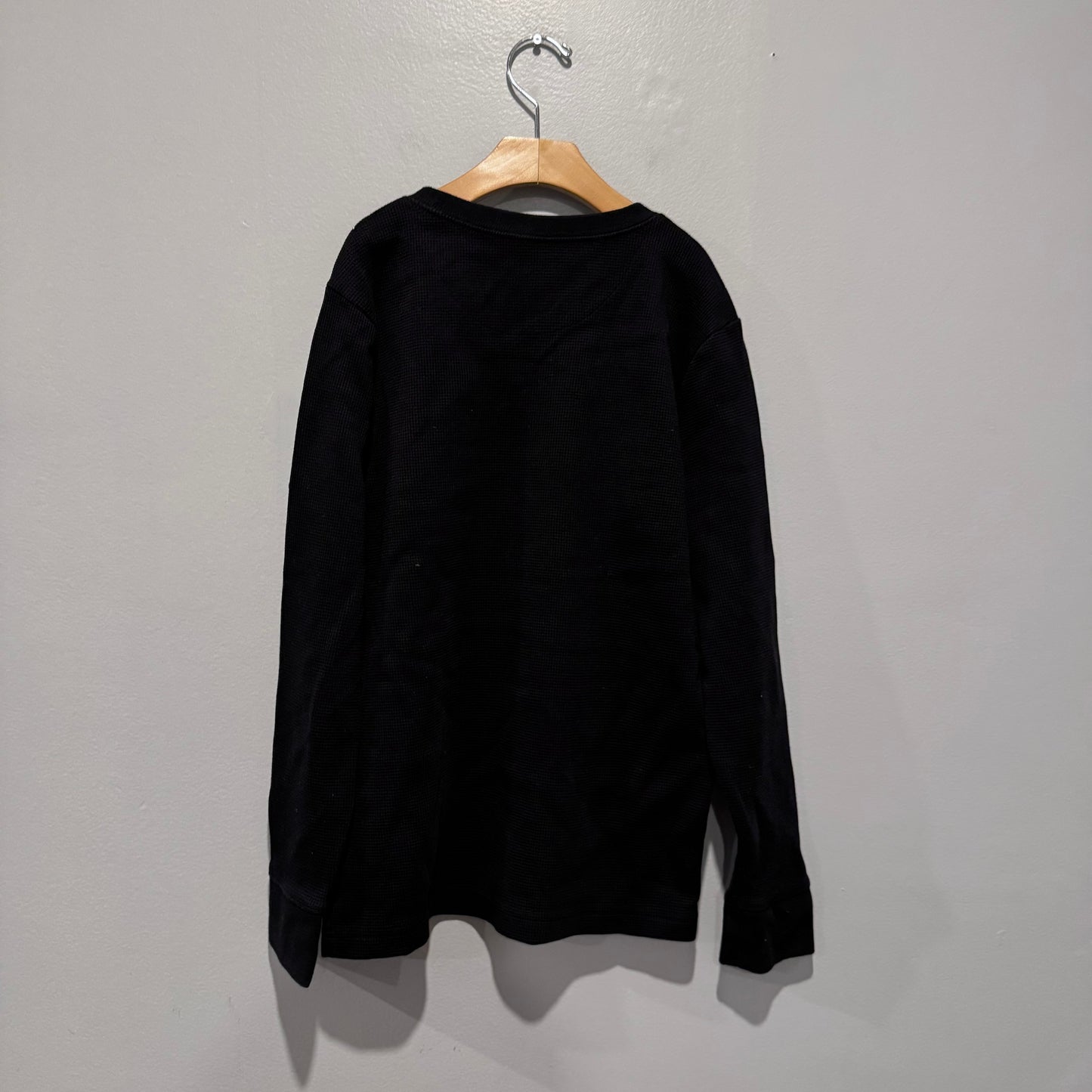 Jordan / Black waffle long sleeve top / 13-15Y