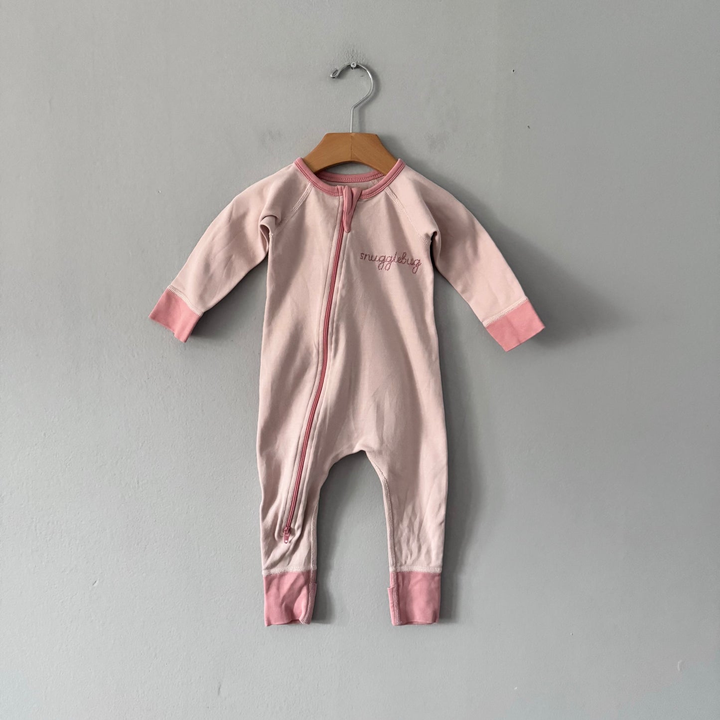 Sapling / Light pink x heart romper / 3-6M