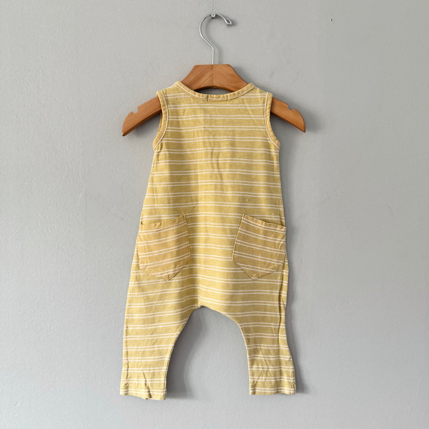 1+ in the family / Combi-short débardeur à rayures jaunes / 6M