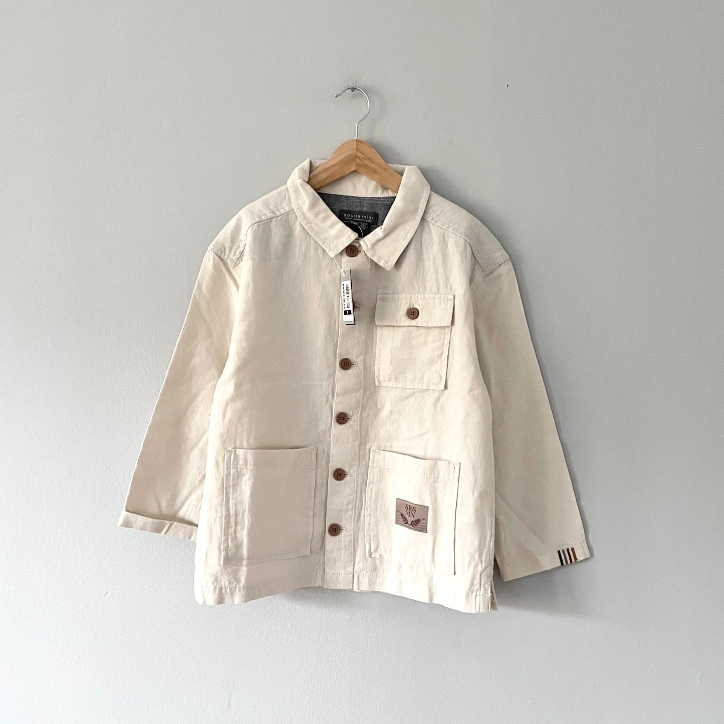 Souris Mini / Beige linen shirt / 7Y