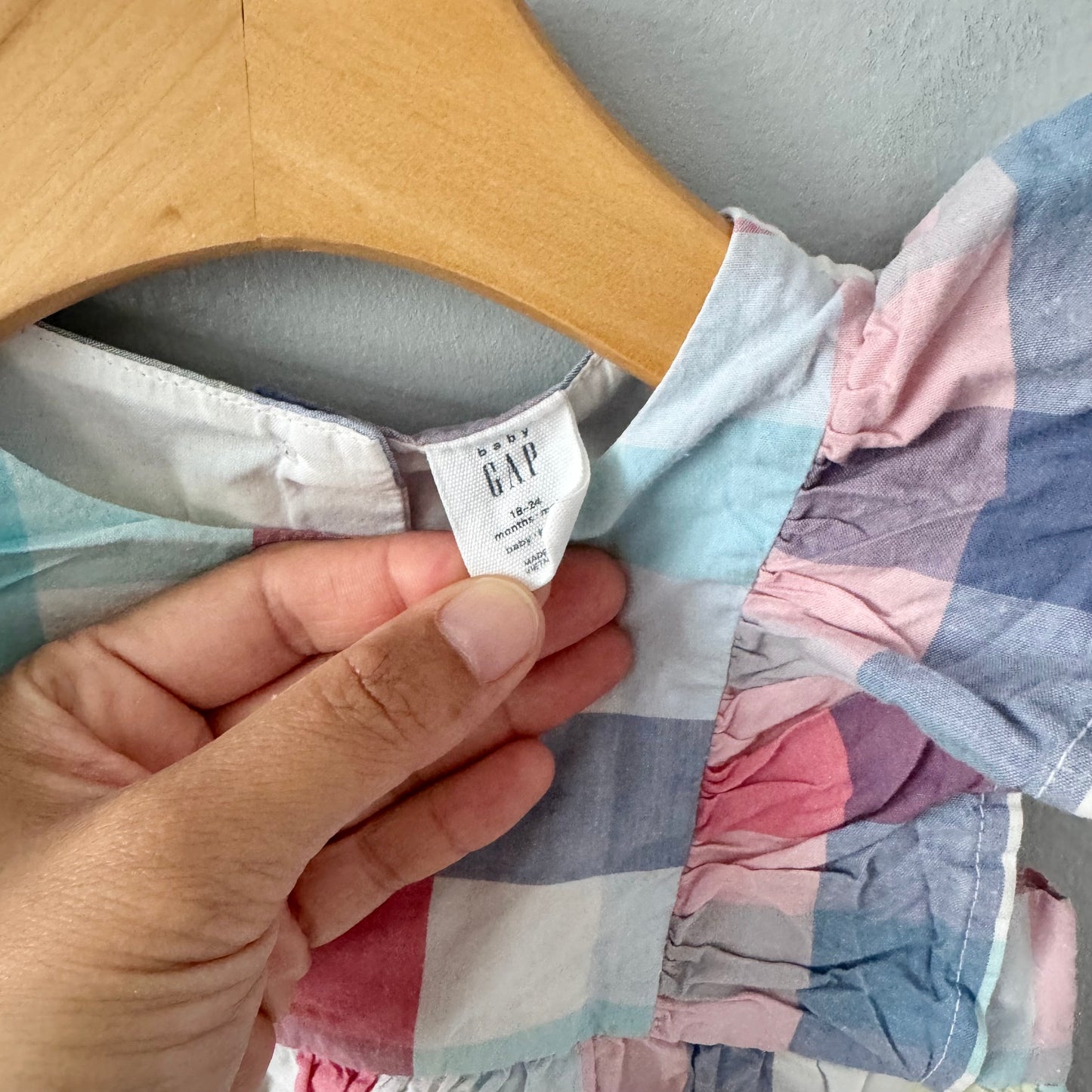 Gap / Checked ruffle tank dress / 18-24M