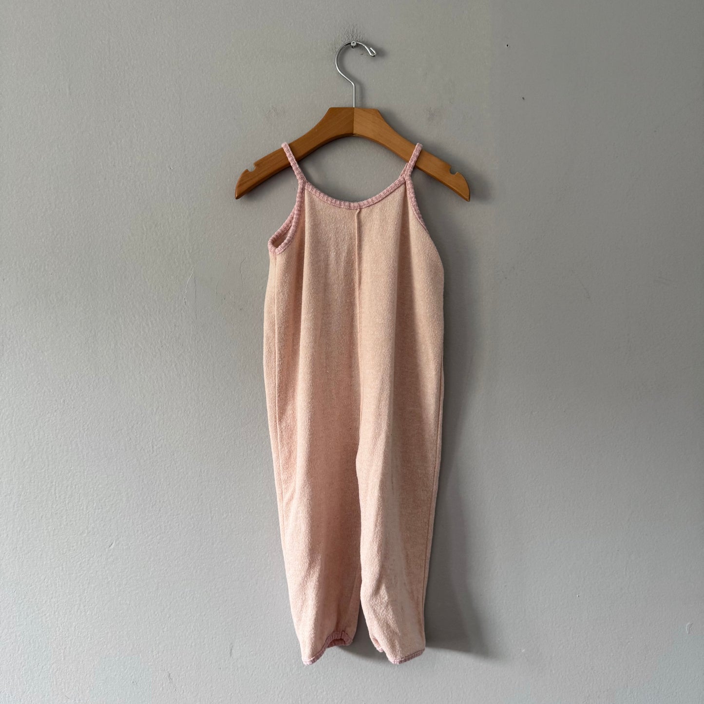 Zara / Light pink knit cami overalls / 18-24M