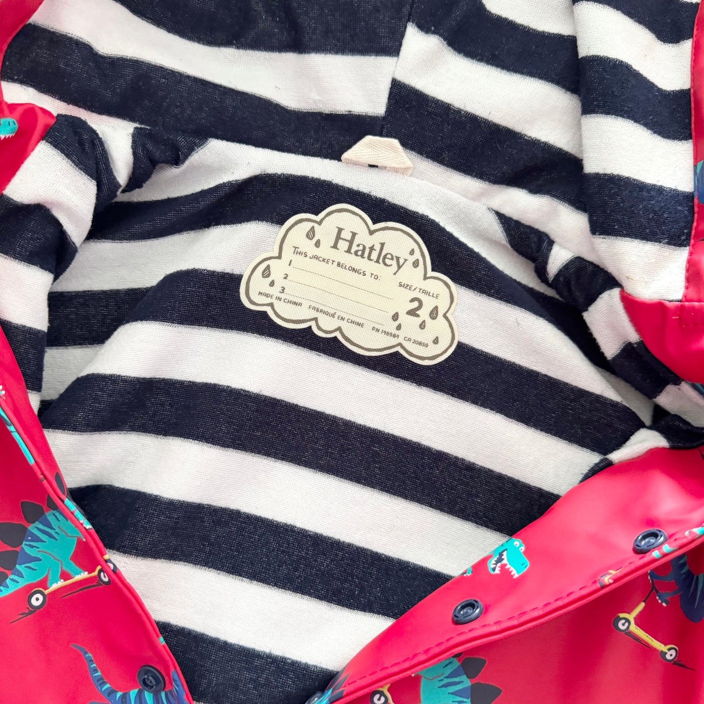 Hatley / Red dinosaur rain coat / 2Y