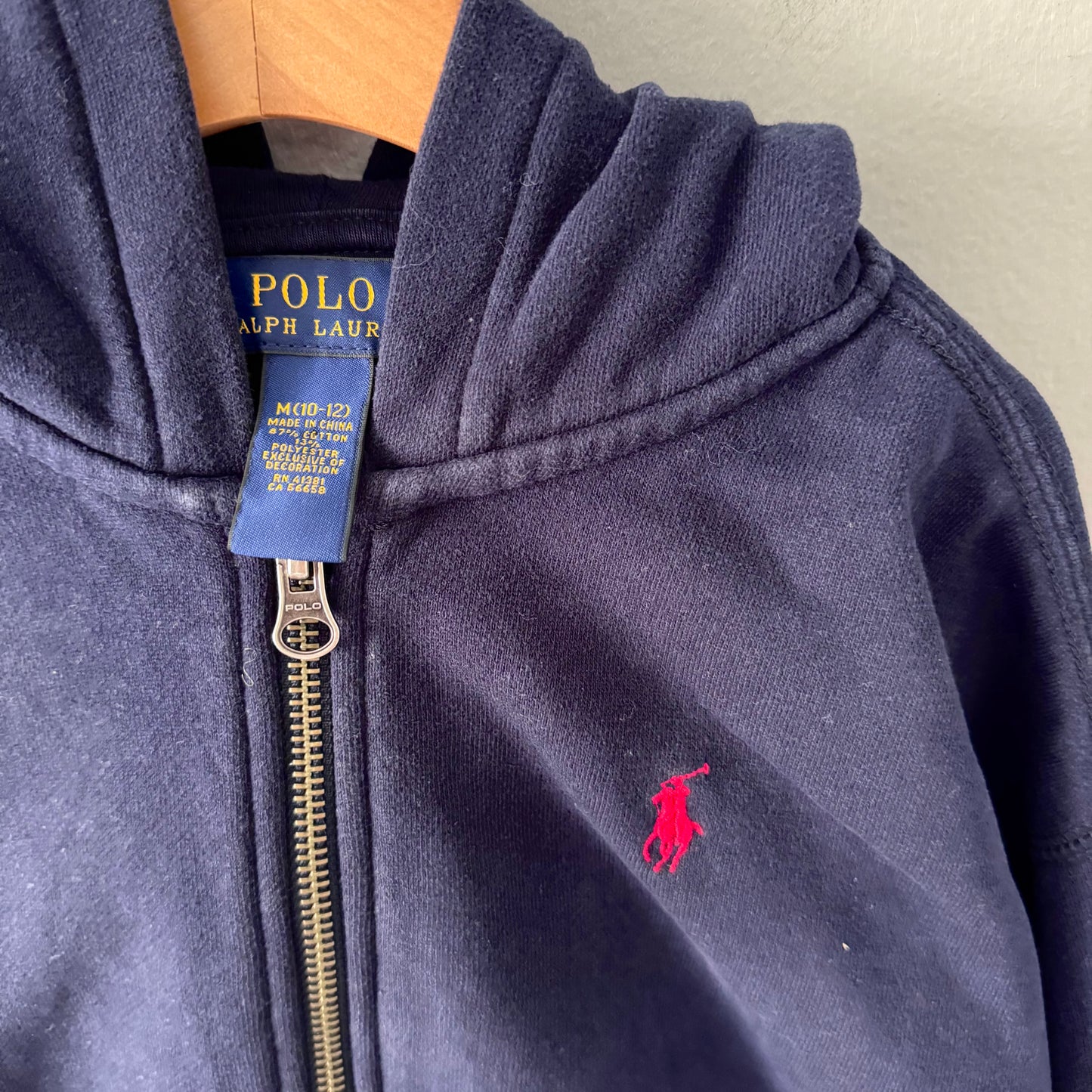Polo Ralph Lauren / Navy zip up hoodie / 10-12Y