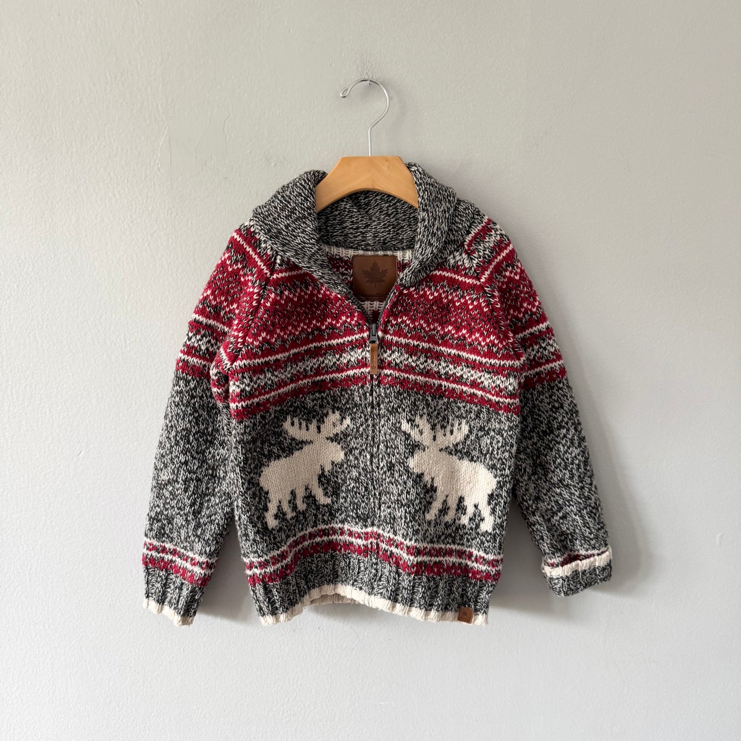 Canadiana / Knit zip up jacket / 5-6Y