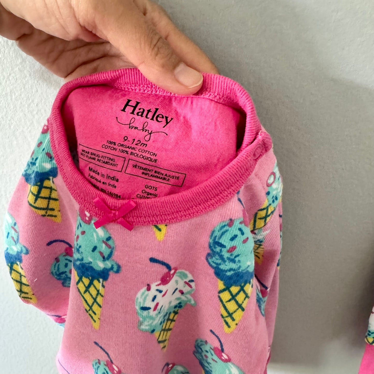 Hatley / Pajama set - Pink x ice cream / 9-12M