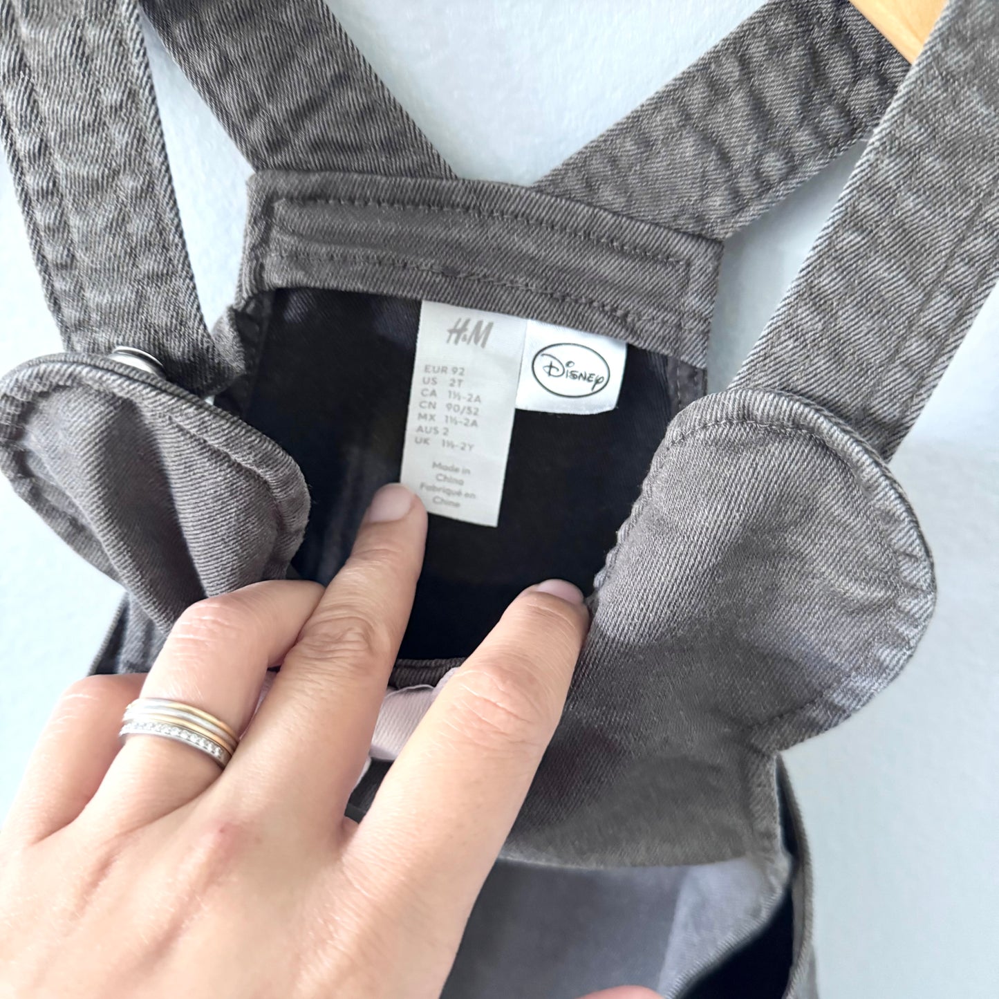 H&M / Grey Minnie overall skirt / 18-24M
