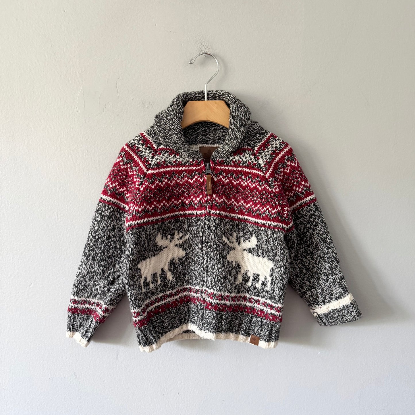 Canadiana / Zip up knit jacket / 4T