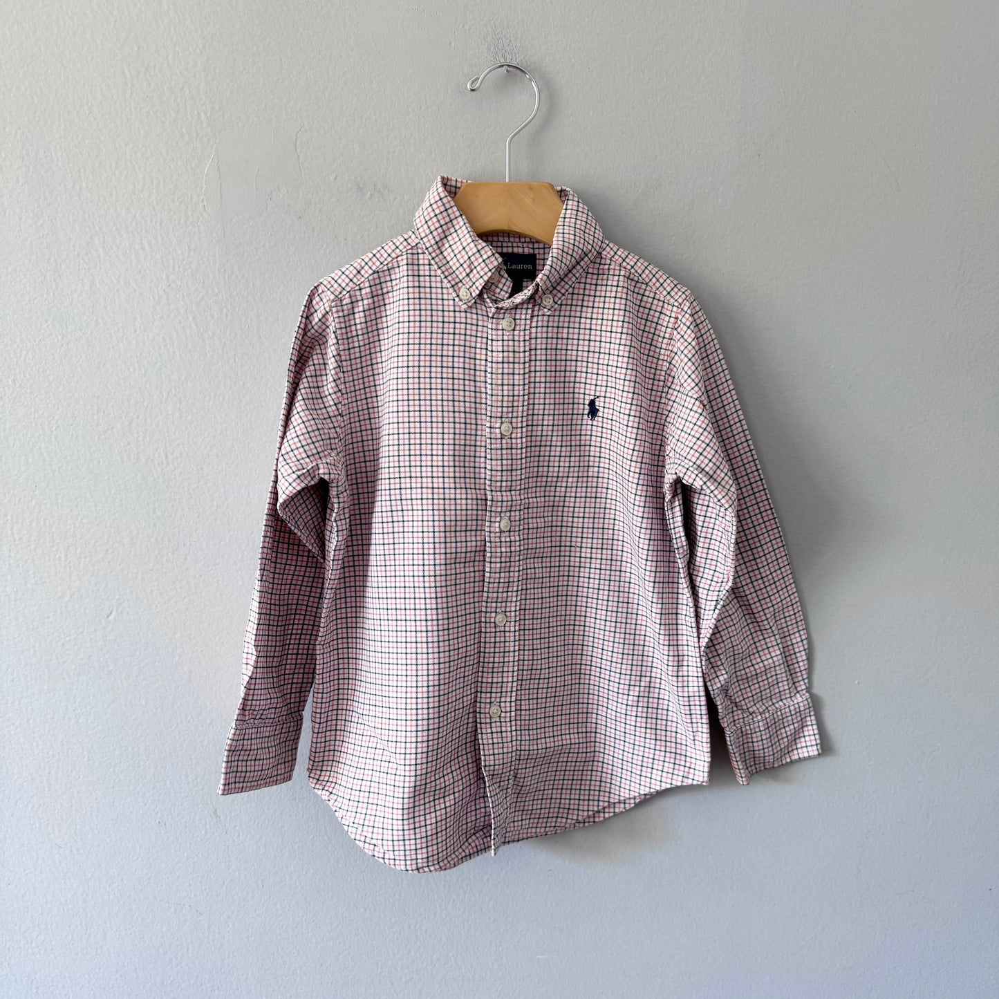 Polo Ralph Lauren / White orange check shirt / 5Y