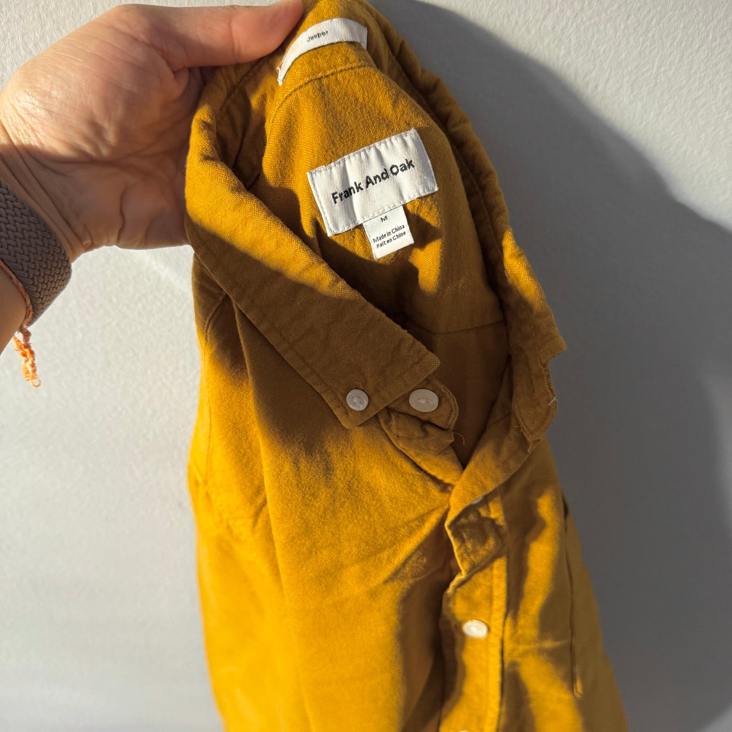 Frank and Oak / Mustard organic cotton flannel shirt / Men M