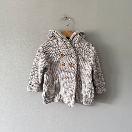 Beba Bean / Light grey knit jacket / 12-18M