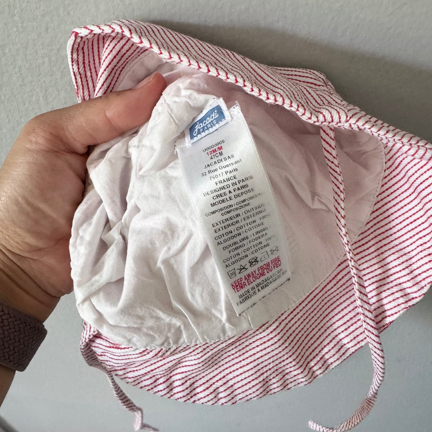 Jacadi / White x red sun hat / 12M