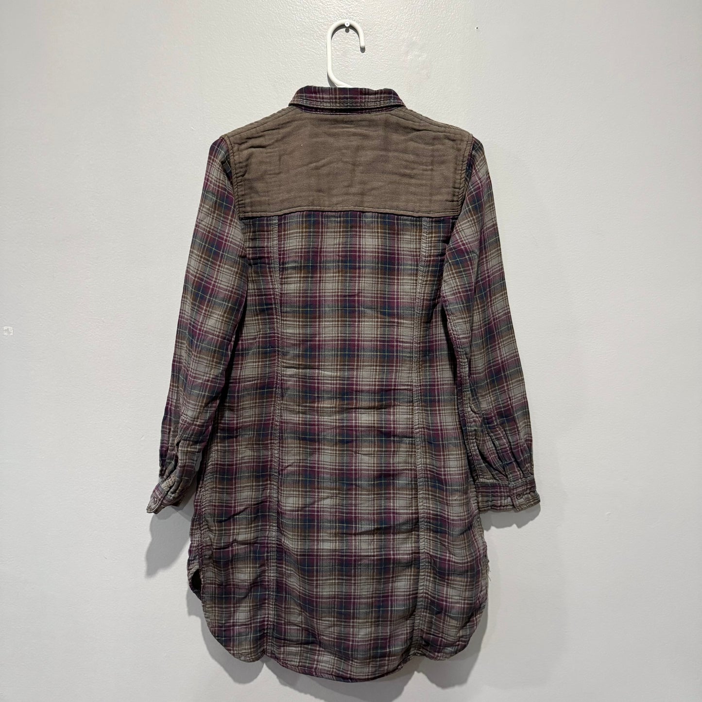 Wilfred Free / Brown checked flannel shirt dress / Women M