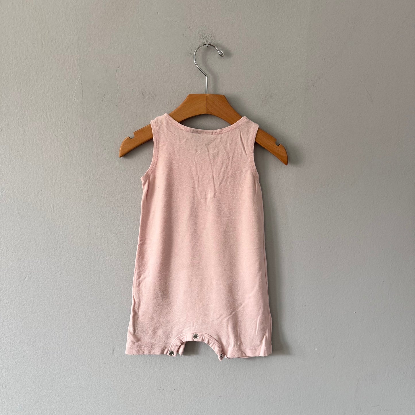Wooly Doodle / Light pink tank romper / 6-12M