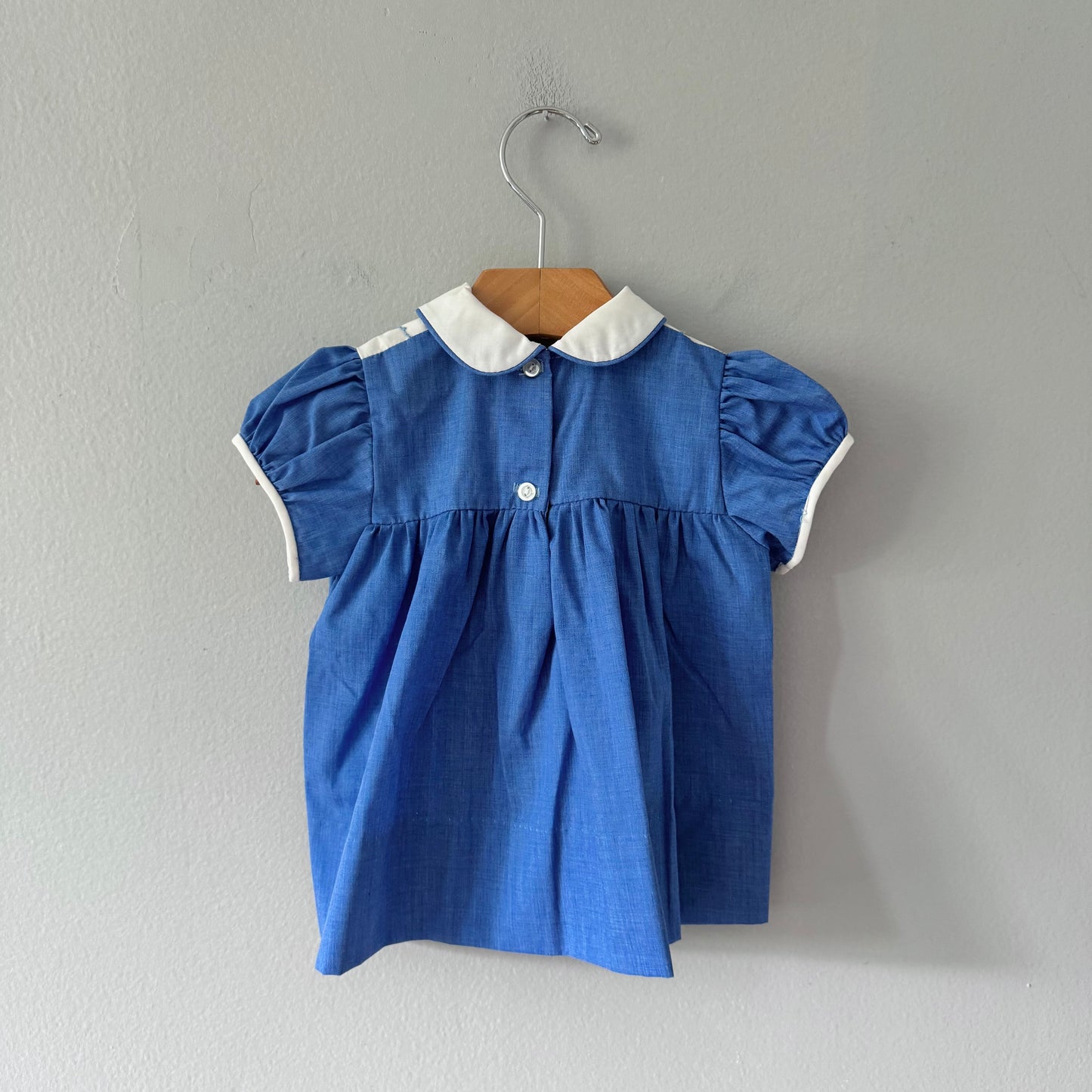 Vintage / Blue shirt dress / 6-12M