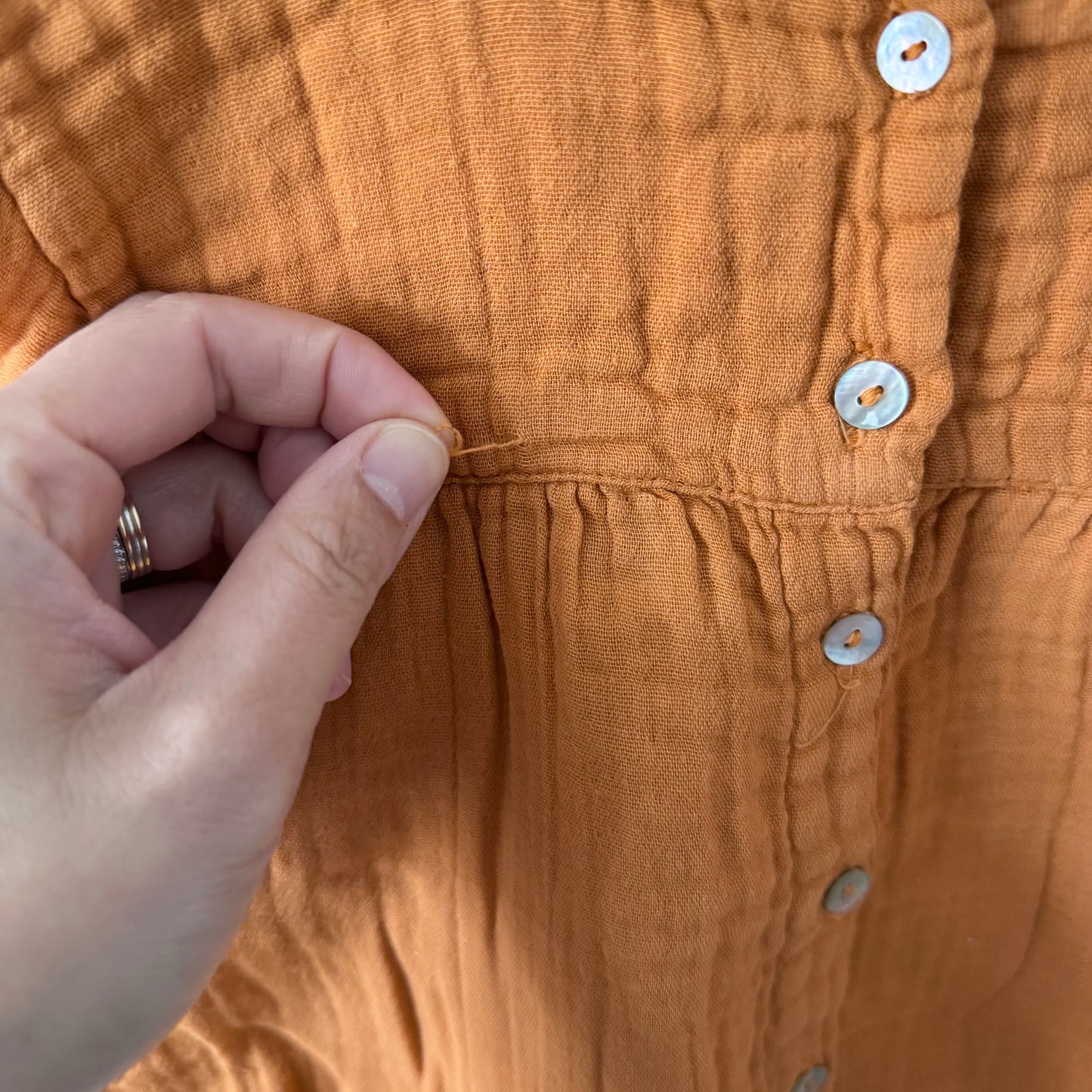Poudre Organic / Orange muslin long sleeve / 3Y