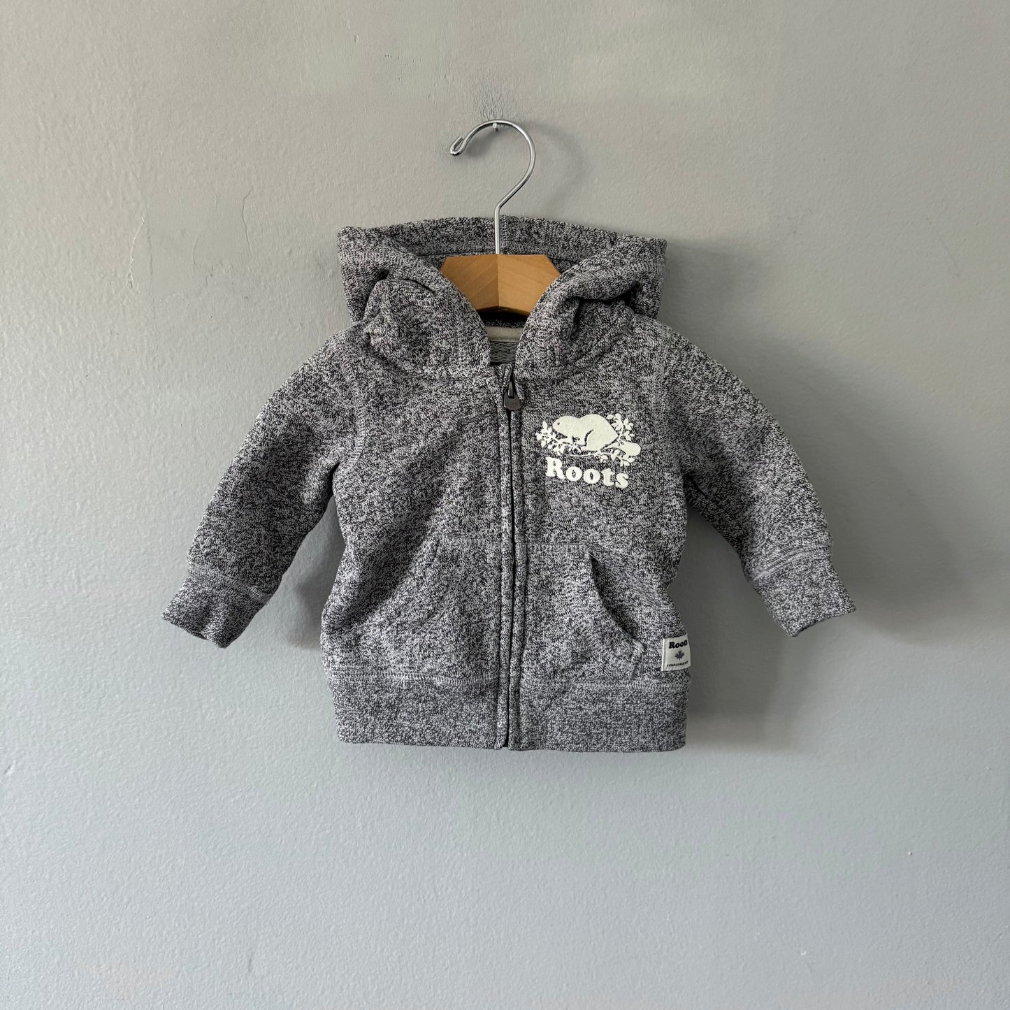 Roots / Salt and pepper hoodie / 0-3M