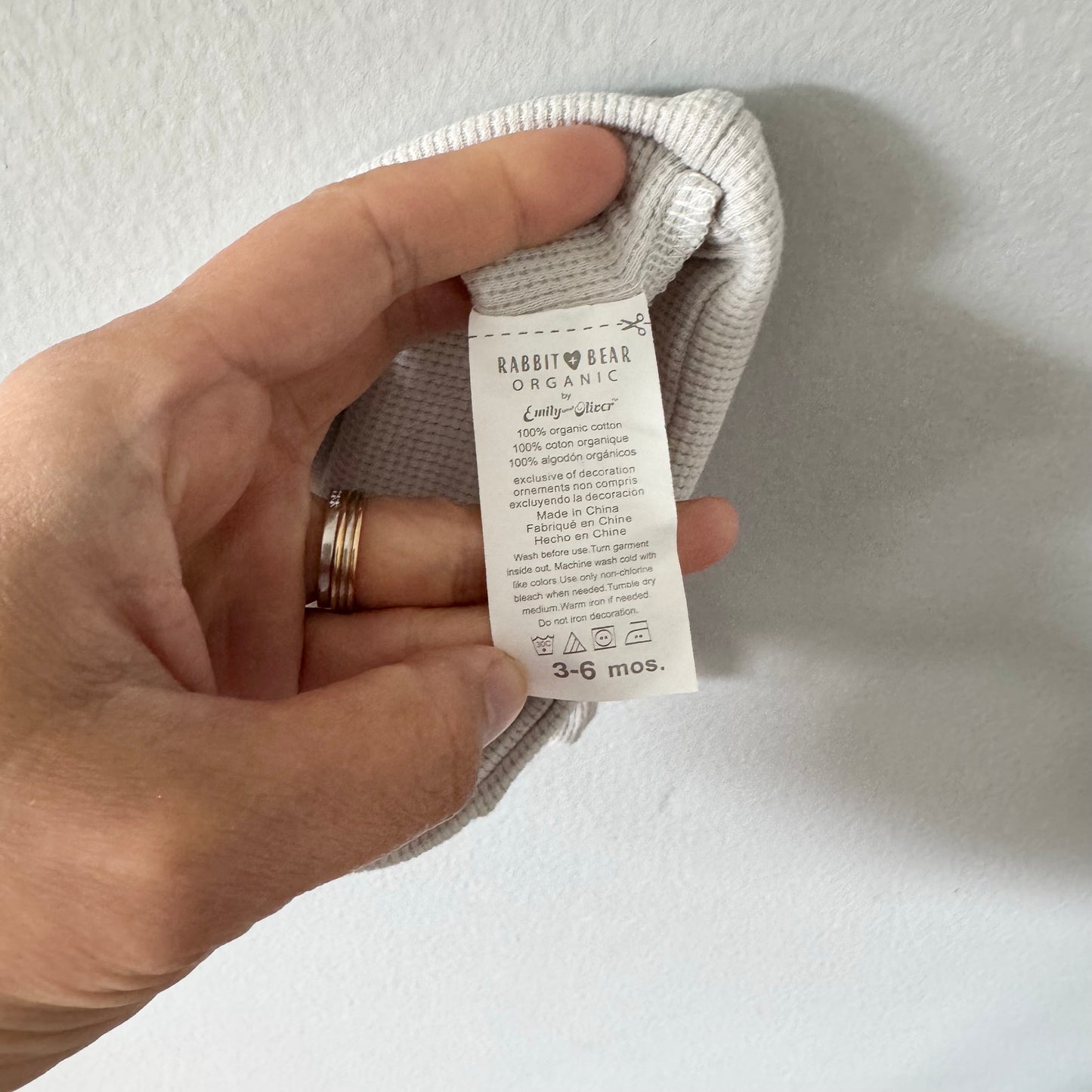 Rabbit + Bear / Waffle knotted cap / 3-6M