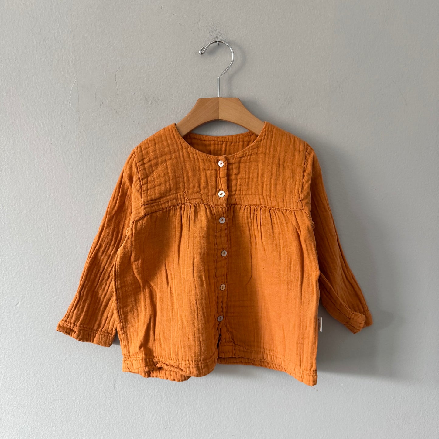 Poudre Organic / Orange muslin long sleeve / 3Y