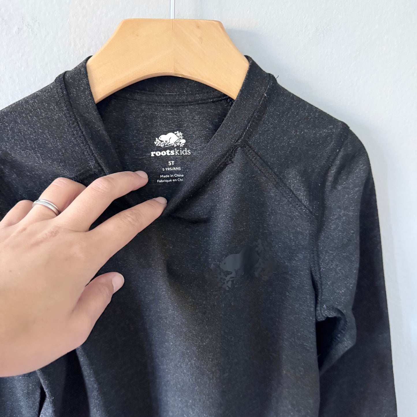 Roots / Black salt and pepper active long sleeve / 5T