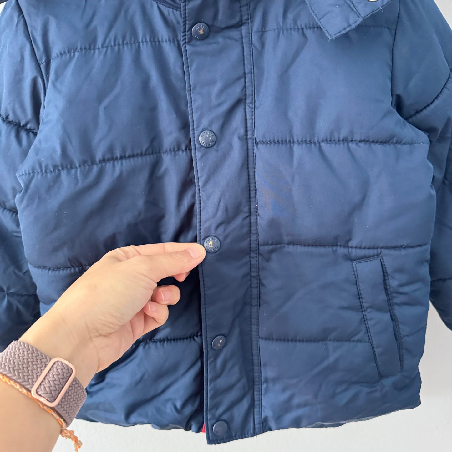 Gap / Navy sherpa lined puffer jacket / 3Y