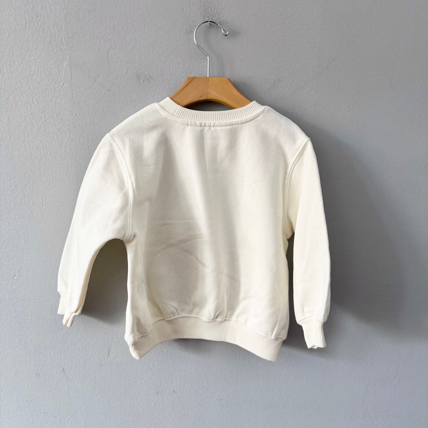 H&M / White x butterfly sweatshirt / 3-4Y