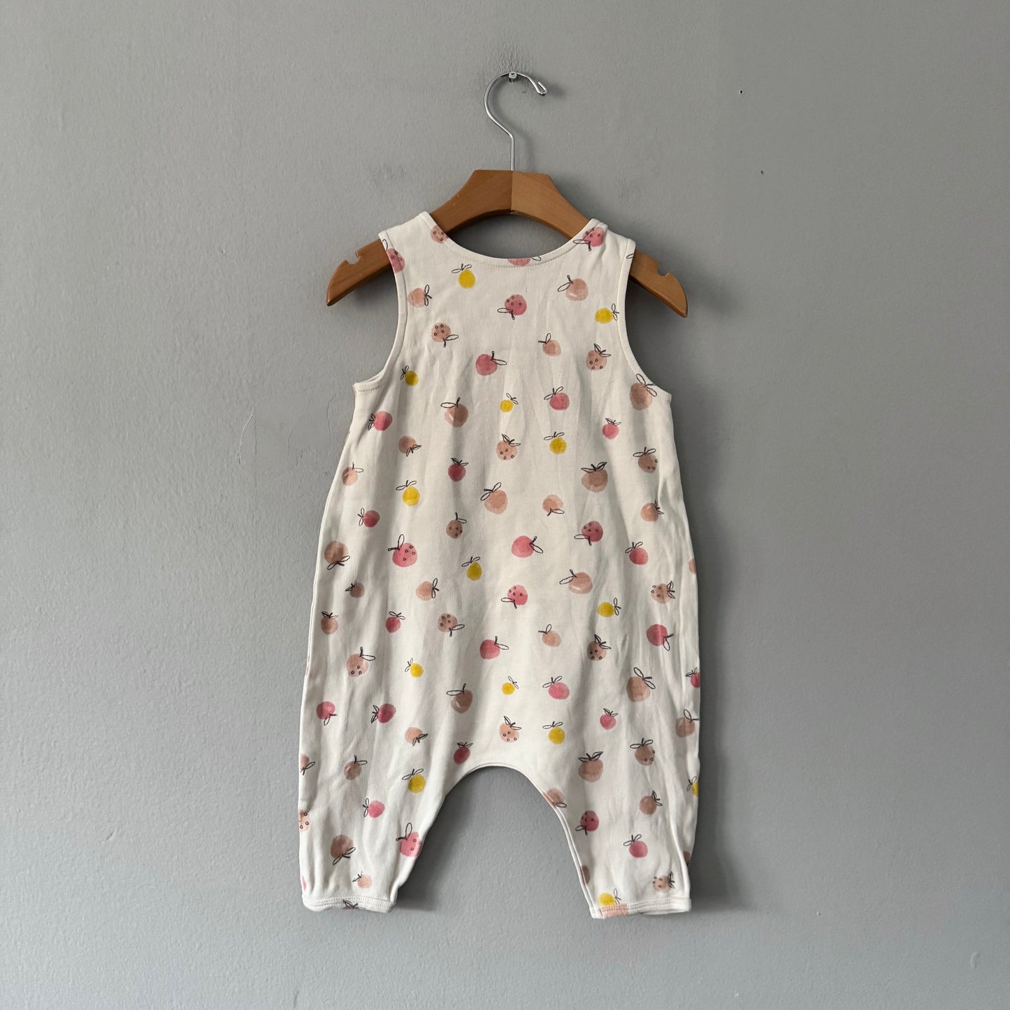 Pehr / White x apples overall / 12-18M