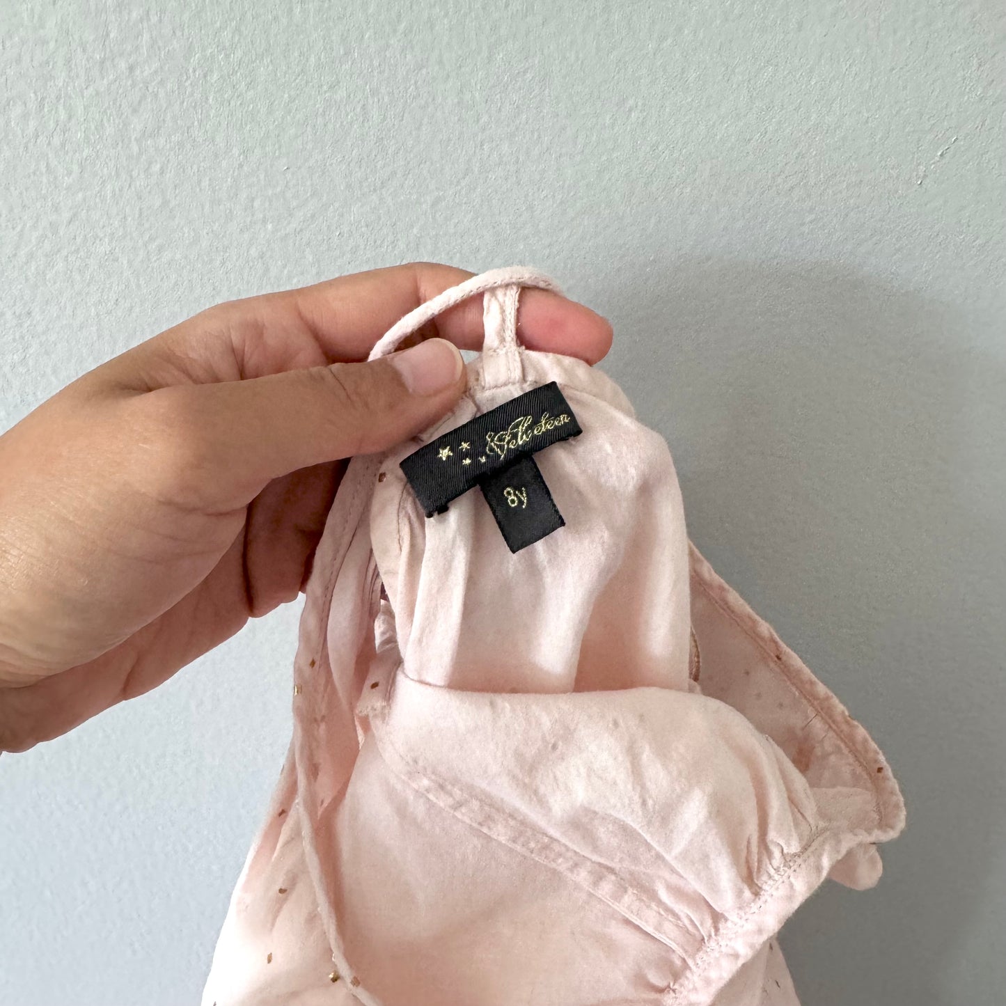 Velveteen / Light pink blouse tank dress / 8Y