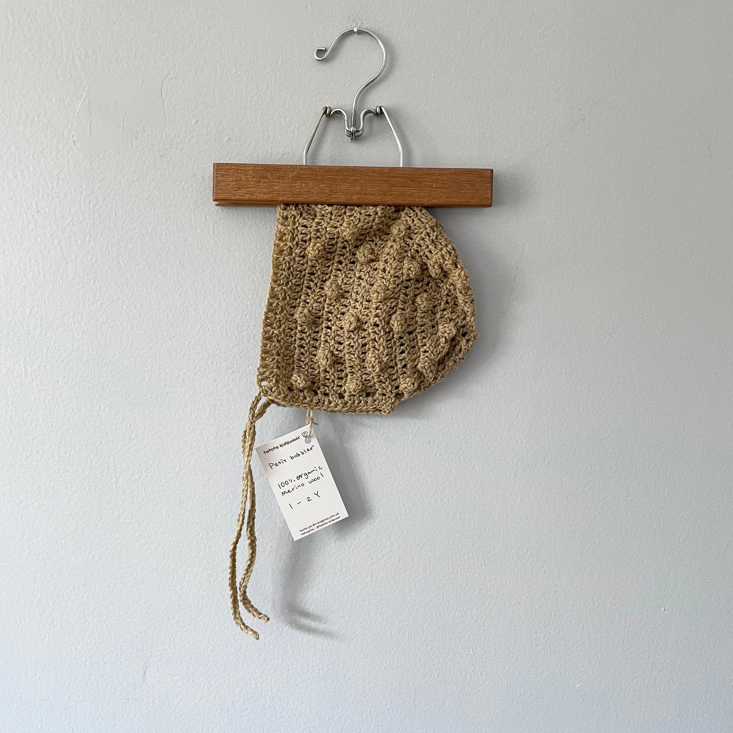 tetote / Organic merino wool bonnet / 1-2Y