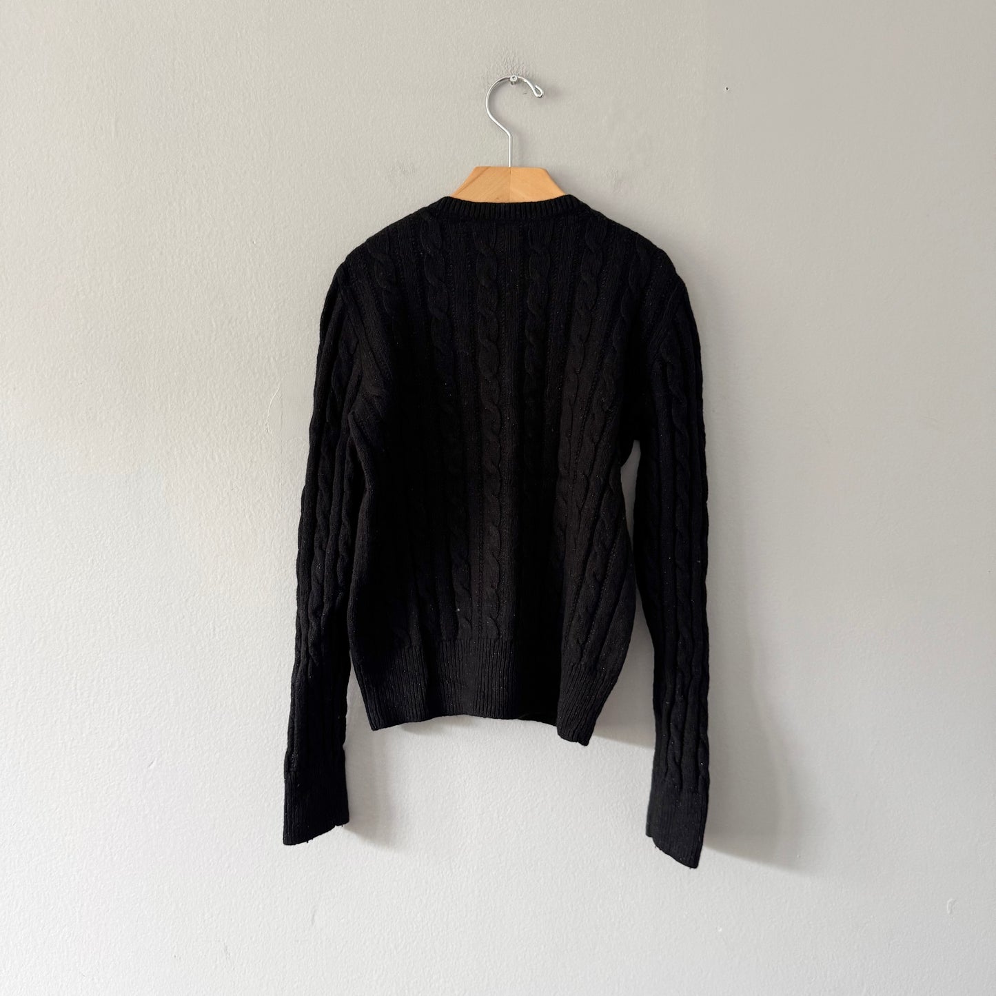 Polo Ralph Lauren / Black cable knit cardigan / 8-10Y