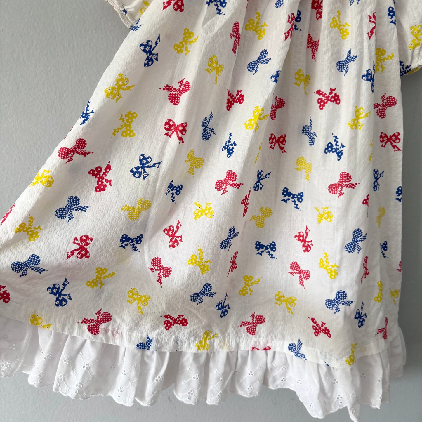 Vintage / White ribbon dress / 6Y